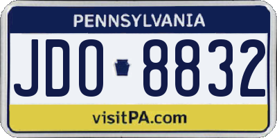 PA license plate JDO8832