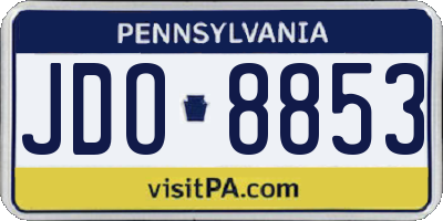 PA license plate JDO8853