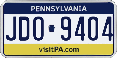 PA license plate JDO9404