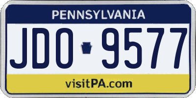 PA license plate JDO9577