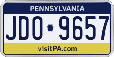 PA license plate JDO9657