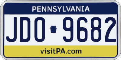 PA license plate JDO9682
