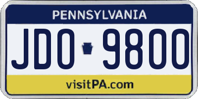PA license plate JDO9800