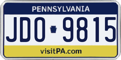 PA license plate JDO9815