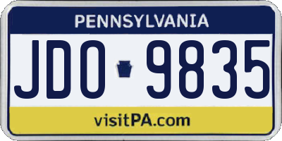 PA license plate JDO9835