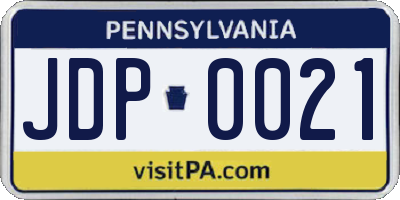 PA license plate JDP0021