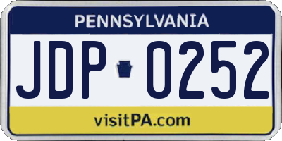 PA license plate JDP0252