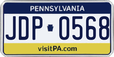 PA license plate JDP0568