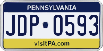 PA license plate JDP0593