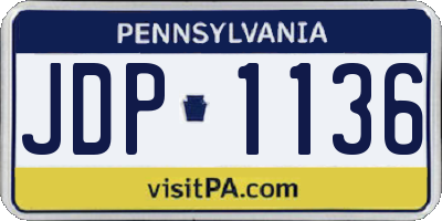 PA license plate JDP1136