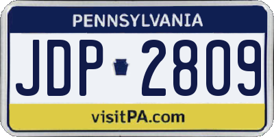 PA license plate JDP2809