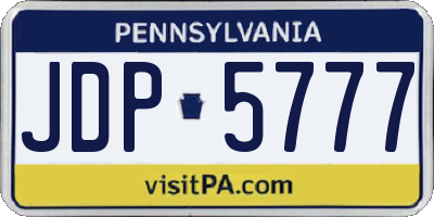 PA license plate JDP5777