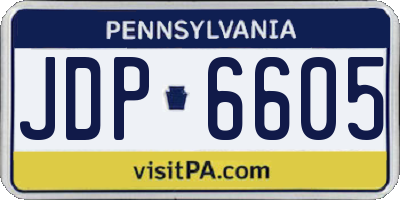 PA license plate JDP6605