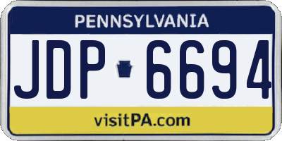 PA license plate JDP6694