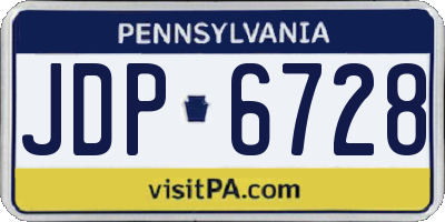 PA license plate JDP6728