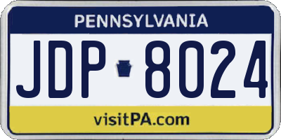 PA license plate JDP8024