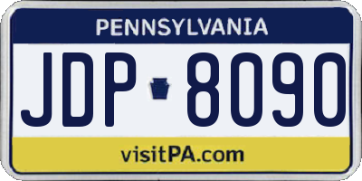 PA license plate JDP8090