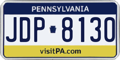 PA license plate JDP8130