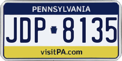 PA license plate JDP8135