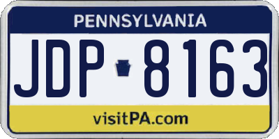 PA license plate JDP8163