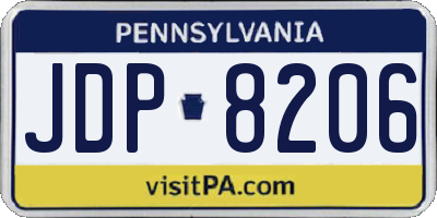 PA license plate JDP8206