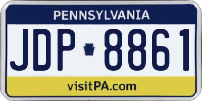 PA license plate JDP8861