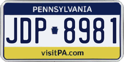 PA license plate JDP8981