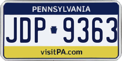 PA license plate JDP9363