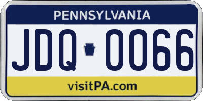 PA license plate JDQ0066