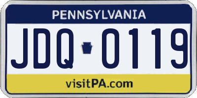 PA license plate JDQ0119