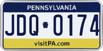 PA license plate JDQ0174
