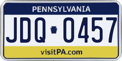 PA license plate JDQ0457