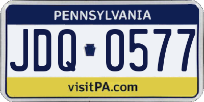 PA license plate JDQ0577