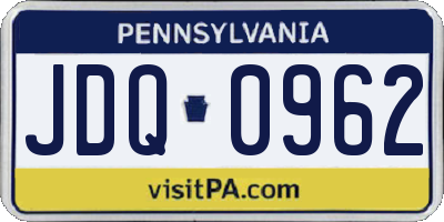 PA license plate JDQ0962