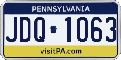 PA license plate JDQ1063