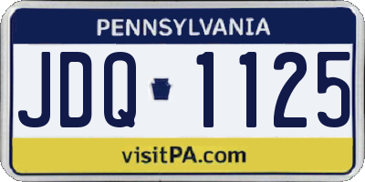 PA license plate JDQ1125
