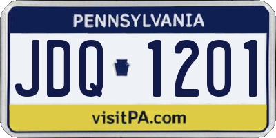 PA license plate JDQ1201