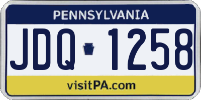PA license plate JDQ1258