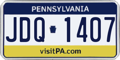 PA license plate JDQ1407