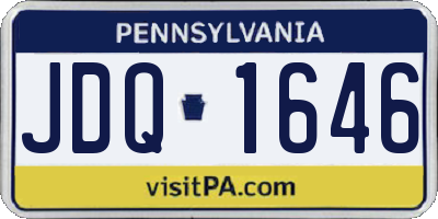 PA license plate JDQ1646