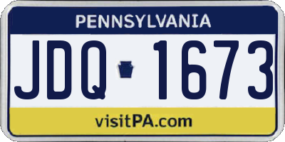 PA license plate JDQ1673