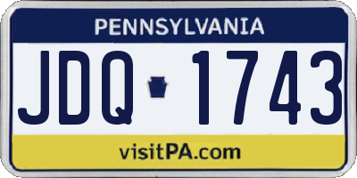 PA license plate JDQ1743