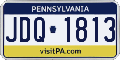 PA license plate JDQ1813