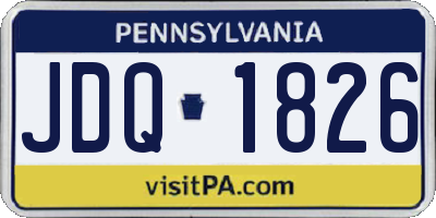 PA license plate JDQ1826