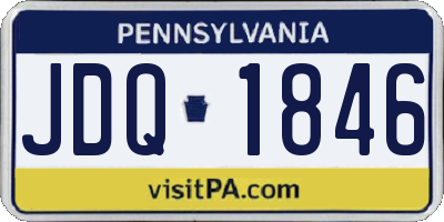 PA license plate JDQ1846