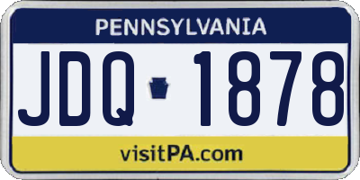 PA license plate JDQ1878