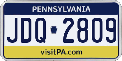PA license plate JDQ2809