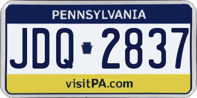 PA license plate JDQ2837