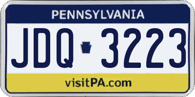 PA license plate JDQ3223
