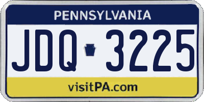 PA license plate JDQ3225